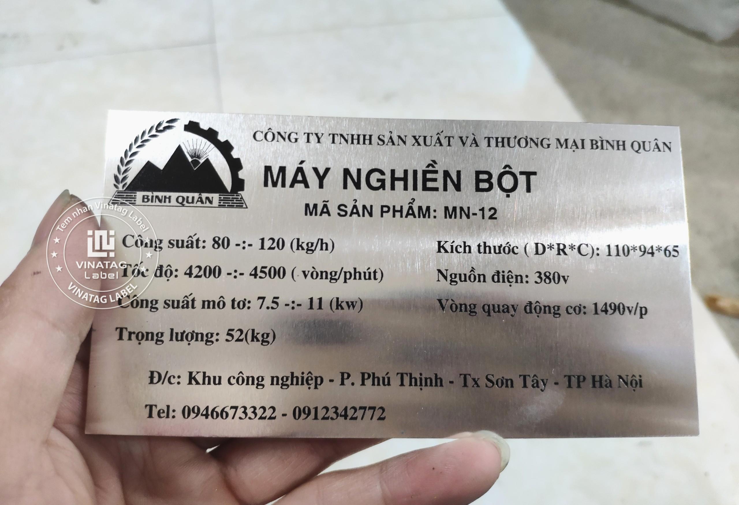 Mẫu Tem Nhôm Ăn Mòn do Vinatag gia công 8