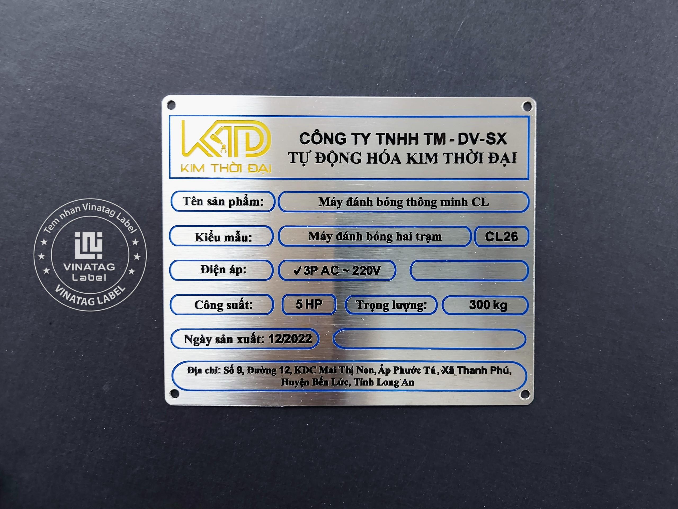 Mẫu Tem Dán Động Cơ, Máy Móc do Vinatag gia công 7