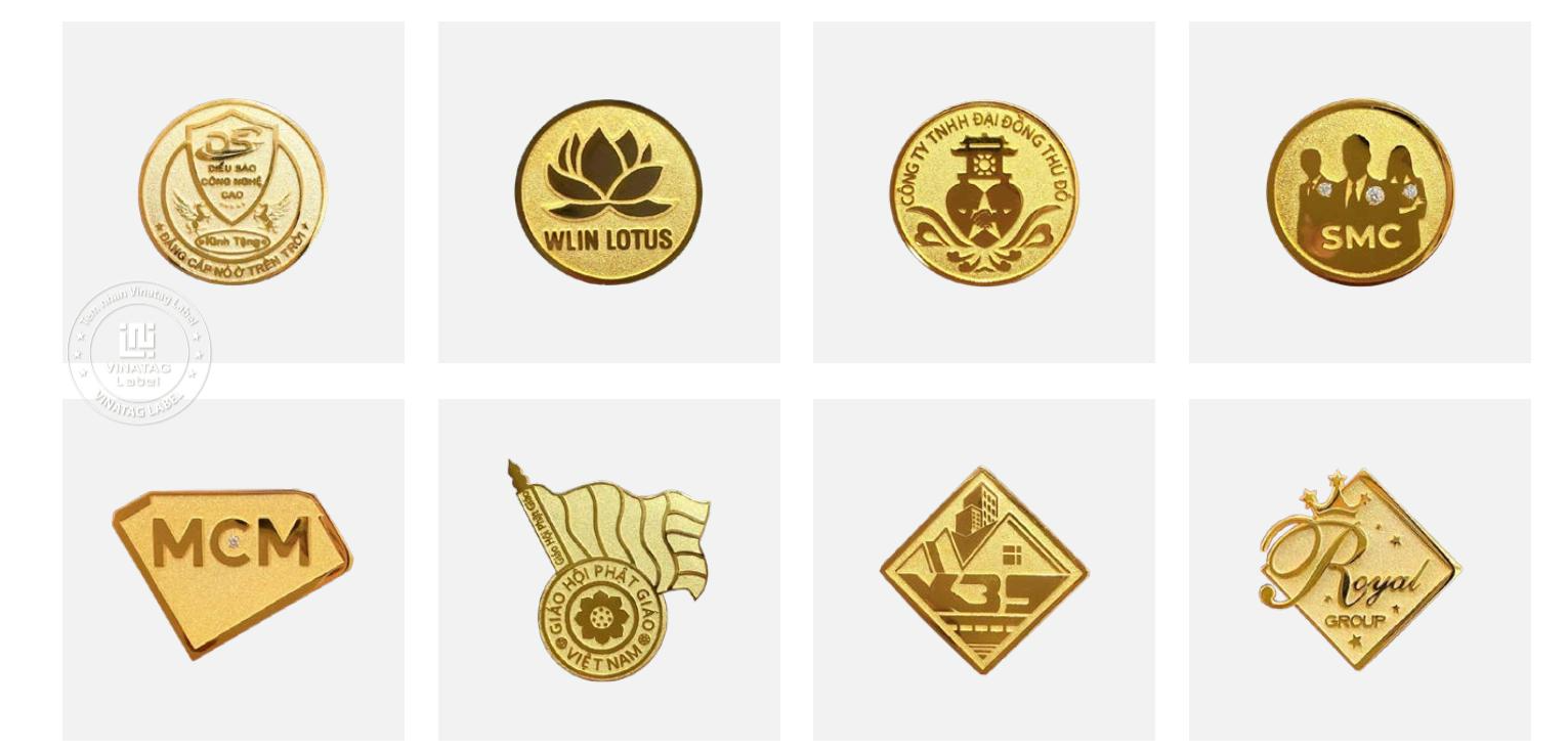 Bộ mẫu huy hiệu kim loại thiết kế theo logo
