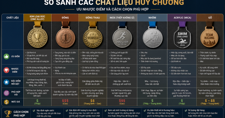 Kinh nghiệm đặt huy chương cho doanh nghiệp: Chọn mẫu, chất liệu và ngân sách hợp lý